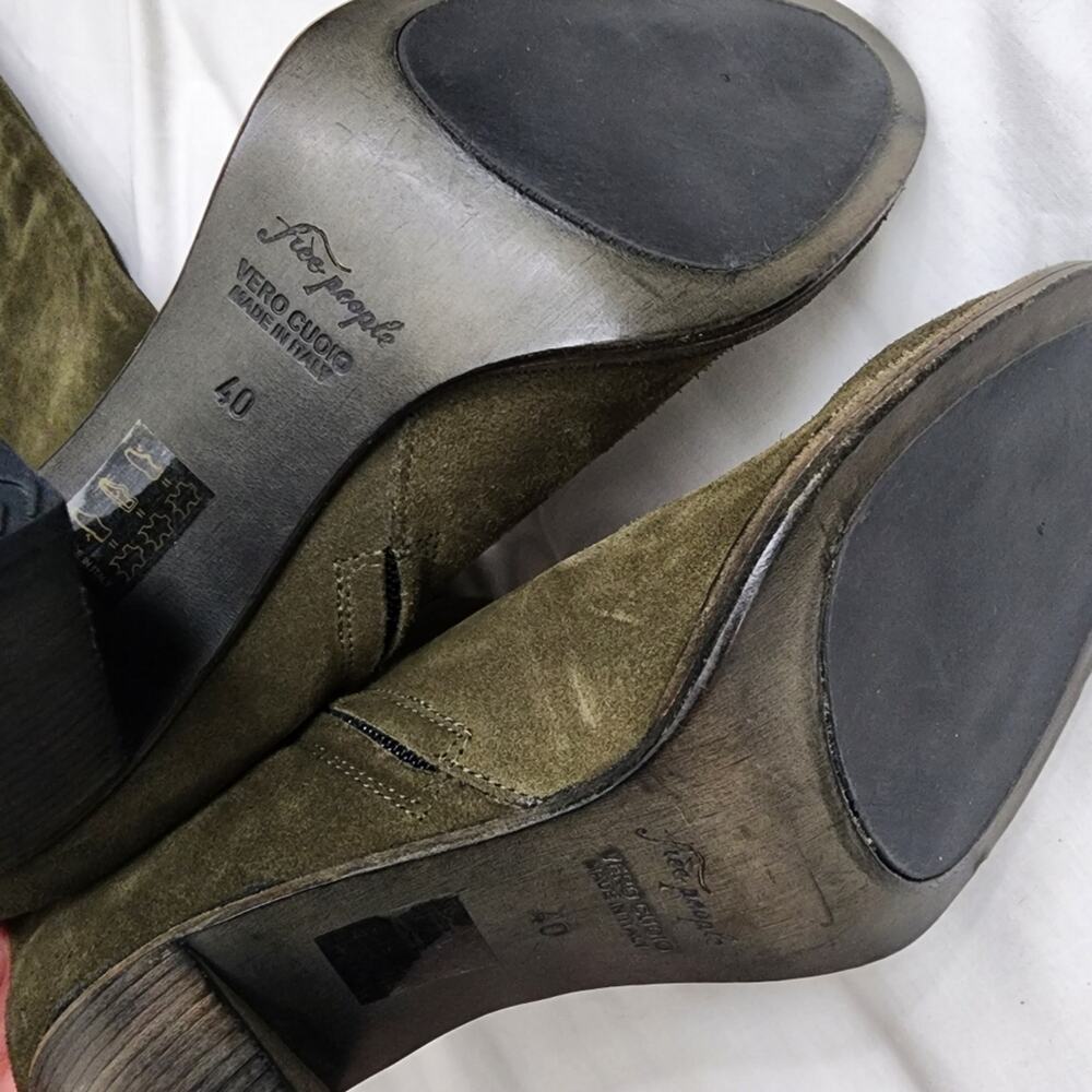 Free People Dakota Slouchy Suede Over The Knee Boots Moss Green EU 40 US 9.5 10 - Picture 9 of 11